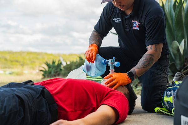Safe BVM Texas team in demonstration outdoors